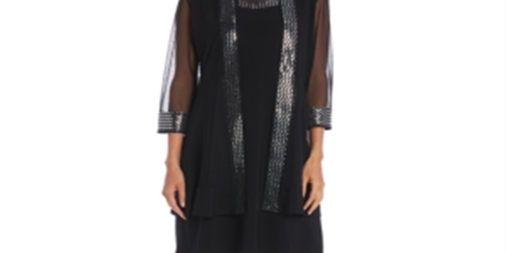 Vestido e jaqueta femininos R&amp;M Richards com detalhes em vinho, tamanho 10P