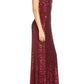 Vestido formal feminino Morgan &amp; Company com recorte de lantejoulas, vermelho, tamanho 11