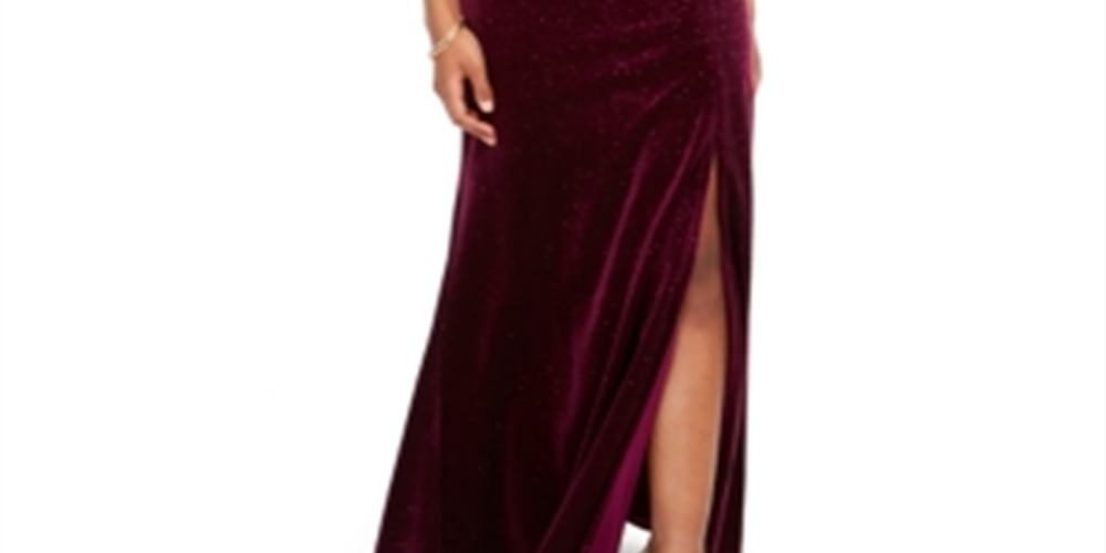 Vestido longo de festa feminino Morgan &amp; Co. com glitter, vermelho, tamanho 13