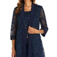 Jaqueta Soutache Feminina R &amp; M Richards Shell &amp; Calça Azul Tamanho 8