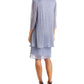 Vestido e jaqueta de malha amassada feminina R&amp;M Richards, azul, tamanho 8, pequeno