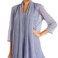 Vestido e jaqueta de malha amassada feminina R&amp;M Richards, azul, tamanho 8, pequeno