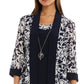 Vestido justo feminino R&amp;M Richards e jaqueta estampada azul tamanho 4P Petite