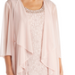 Vestido com contas e jaqueta flyaway feminino R &amp; M Richards, rosa, tamanho 14