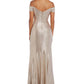 Vestido feminino Nightway metálico ombro a ombro marrom tamanho 4 pequeno