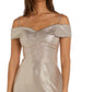 Vestido metálico tomara que caia feminino Nightway marrom tamanho 10 Petite