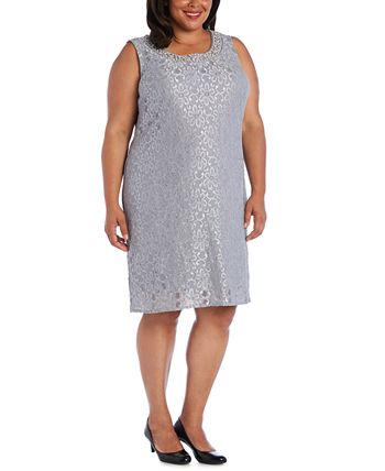 Vestido e jaqueta de renda femininos R &amp; M Richards, roxo, tamanho 14W