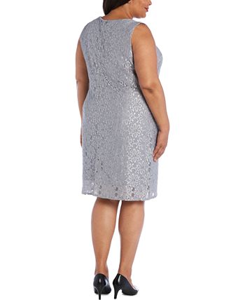 Vestido e jaqueta de renda femininos R &amp; M Richards, roxo, tamanho 14W