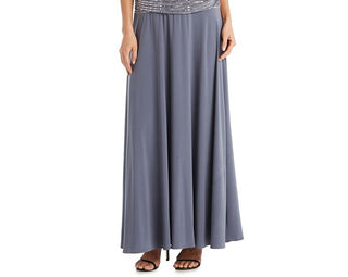 Vestido feminino R &amp; M Richards com lantejoulas e ombros descobertos, cinza, tamanho 6