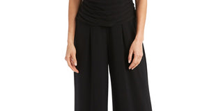 Macacão feminino R &amp; M Richards com ombros descobertos, preto, tamanho 8, pequeno
