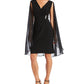 Vestido de capa de chiffon enfeitado feminino R &amp; M Richards, preto, tamanho 8, pequeno