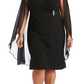 Vestido de capa de chiffon enfeitado feminino R &amp; M Richards, preto, tamanho 18W