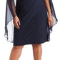 Vestido de capa de chiffon enfeitado feminino R &amp; M Richards, azul, tamanho 14W