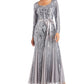 Vestido Godet Embelezado Feminino R &amp; M Richards Cinza Tamanho 16