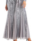 Vestido Godet Embelezado Feminino R &amp; M Richards Cinza Tamanho 12 Petite