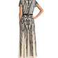 Vestido feminino com cinto e lantejoulas R &amp; M Richards, marrom, tamanho 8