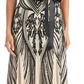 Vestido feminino com cinto e lantejoulas R &amp; M Richards, marrom, tamanho 10