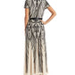Vestido feminino com cinto e lantejoulas R &amp; M Richards, marrom, tamanho 14