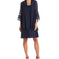 Vestido e jaqueta de renda femininos R&amp;M Richards, 2 peças, azul, tamanho 16