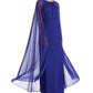 Vestido de capa com enfeites femininos R &amp; M Richards, azul, tamanho 14