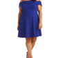 Vestido curto feminino Morgan &amp; Company, azul, com ombros descobertos, tamanho 14W