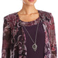 Conjunto de jaqueta estampada feminina R &amp; M Richards, roxa, tamanho 22W