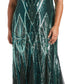 Vestido longo feminino com lantejoulas e contas, verde, tamanho 18W, da R&amp;M Richards