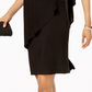 Vestido feminino R &amp; M Richards com um ombro só e strass, preto, tamanho 16