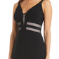 Vestido de sereia com detalhes em malha Morgan &amp; Co. para mulheres, preto, tamanho 6