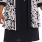 Vestido e jaqueta de malha estampada feminina R &amp; M Richards, roxo, tamanho 14W