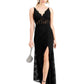 Vestido sem mangas com corpete de renda feminino Morgan &amp; Co., preto, tamanho 15