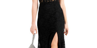 Vestido sem mangas com corpete de renda feminino Morgan &amp; Co., preto, tamanho 15