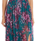 Vestido plissado com estampa floral feminino Nightway, azul, tamanho 4