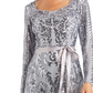 Vestido Godet Embelezado Feminino R &amp; M Richards Cinza Tamanho 18
