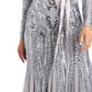 Vestido Godet Embelezado Feminino R &amp; M Richards Cinza Tamanho 18