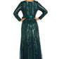 Vestido Godet Embelezado Feminino R &amp; M Richards Verde Tamanho 10