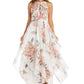 Vestido curto feminino R &amp; M Richards com decote em V e alças finas, marrom, tamanho 6, pequeno