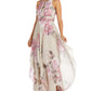 Vestido curto feminino R &amp; M Richards com decote em V e alças finas, marrom, tamanho 6, pequeno