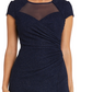 Vestido de festa feminino Nightway com manga curta e ilusão, azul, tamanho 6, pequeno