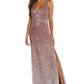 Vestido de festa feminino Nightway com lantejoulas ombré rosa tamanho 14