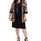R &amp; M Richards Jaqueta e vestido estampados femininos, 2 peças, preto, tamanho 16W
