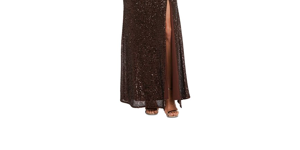 Vestido de noite feminino com lantejoulas vermelho tamanho 4