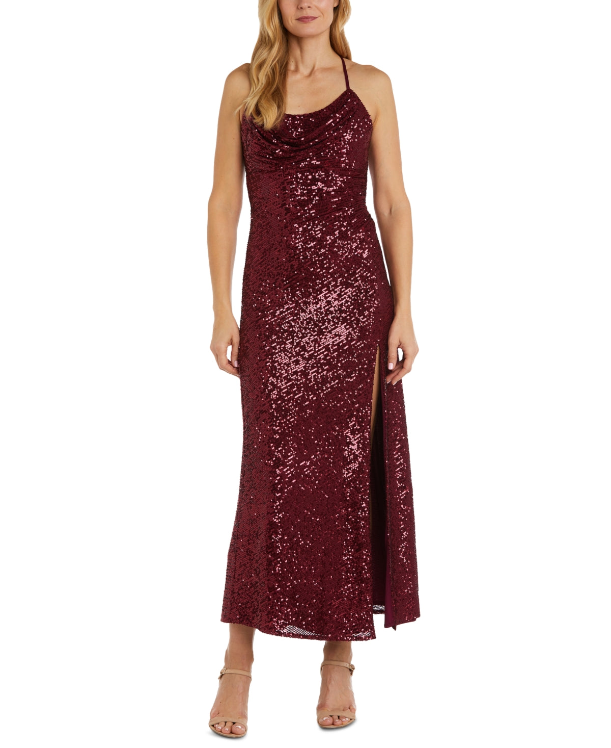 Vestido de noite feminino com lantejoulas vermelho tamanho 4