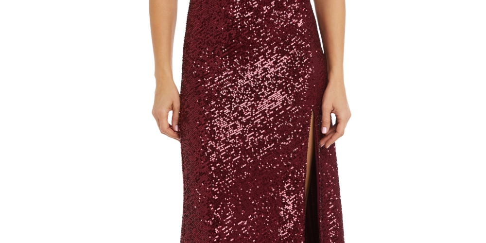 Vestido de noite feminino com lantejoulas vermelho tamanho 4
