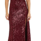 Vestido de noite feminino com lantejoulas vermelho tamanho 10