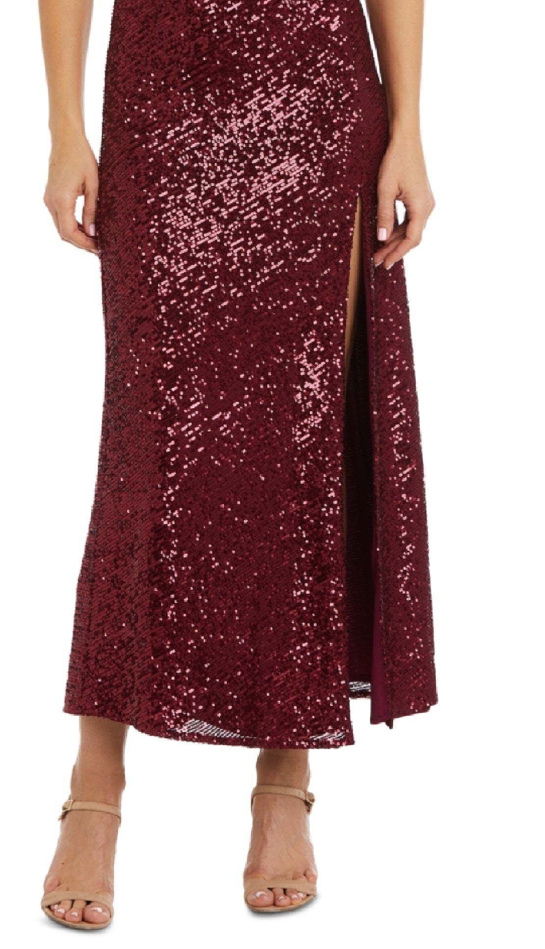Vestido de noite feminino com lantejoulas vermelho tamanho 10