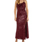 Vestido de noite feminino com lantejoulas vermelho tamanho 10
