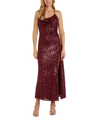 Vestido de noite feminino com lantejoulas vermelho tamanho 10