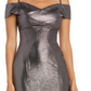 Vestido feminino metálico tomara que caia, tamanho 22W, cinza