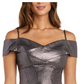 Vestido feminino metálico tomara que caia, tamanho 22W, cinza